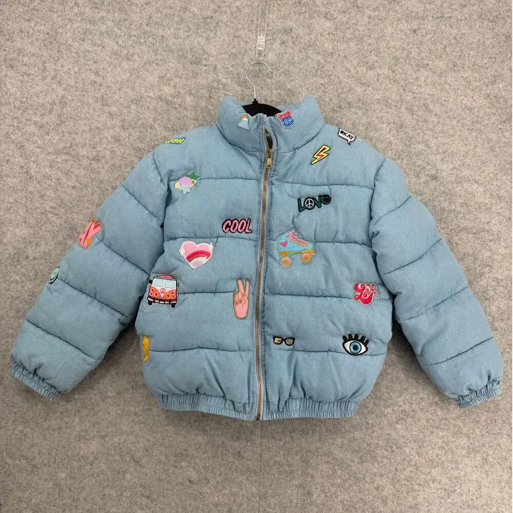 Lola + The Boys Cool Love Blue Puffer Jacket Kids Size 8
